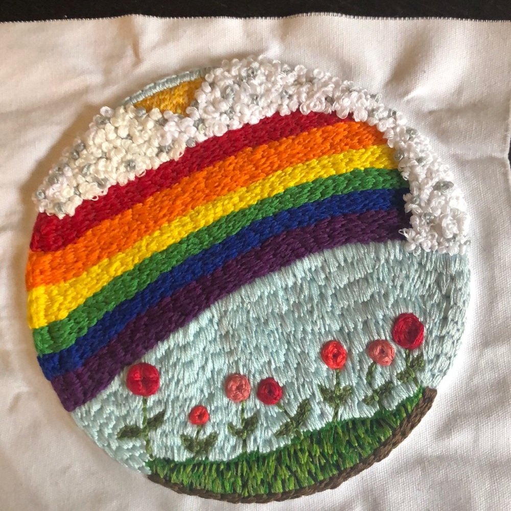 Rainbow Original Cross Stitch Art